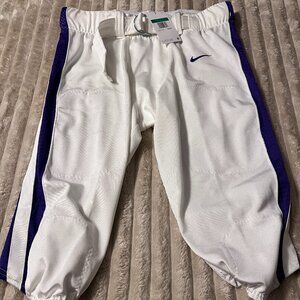 MEN'S NIKE VAPOR PRO FOOTBALL PANTS-WHITE W/PURPLE-EXTRA LARGE-CI3771-110-NWT!